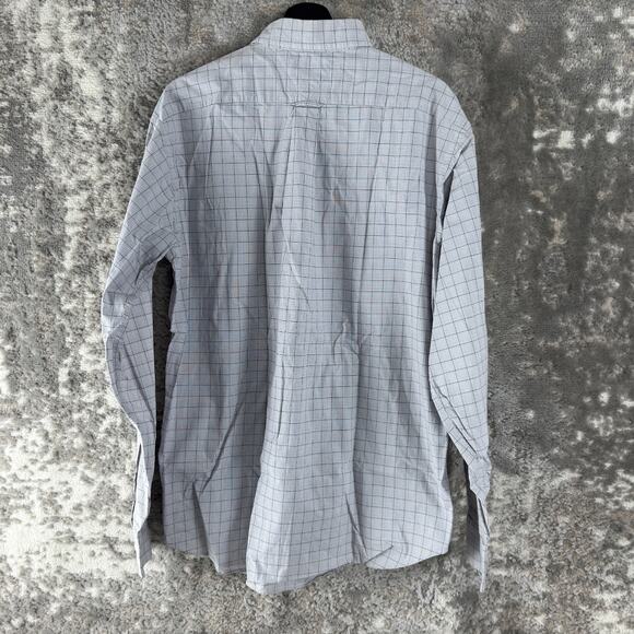 Tommy Hilfiger Size L 16.5 36-37 Checker Button Casual Shirt Gray Long Sleeve - Picture 4 of 9